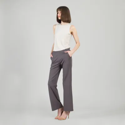 Mocha Rayon-Ponte Knit - Loose Leg Pocket Pant