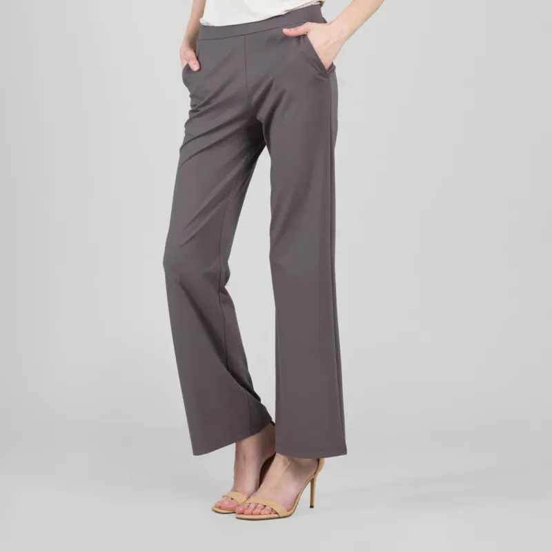 Mocha Rayon-Ponte Knit - Loose Leg Pocket Pant