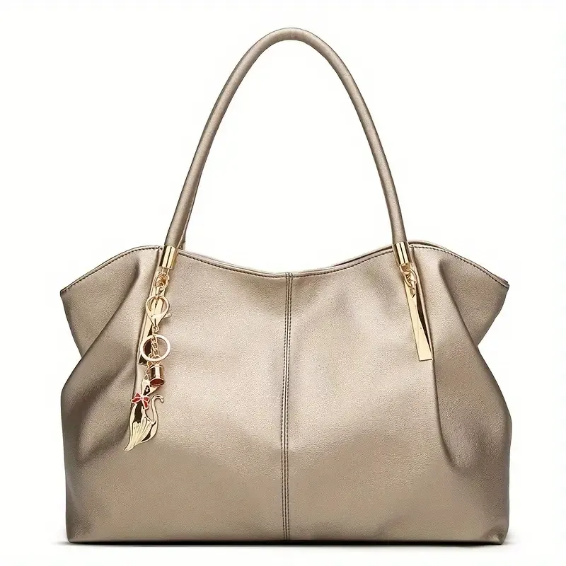 Luxurious Large Capacity Solid Color Satchel Bag