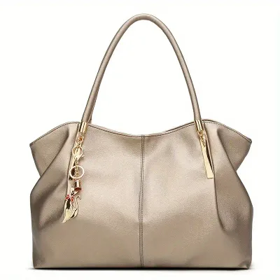Luxurious Large Capacity Solid Color Satchel Bag