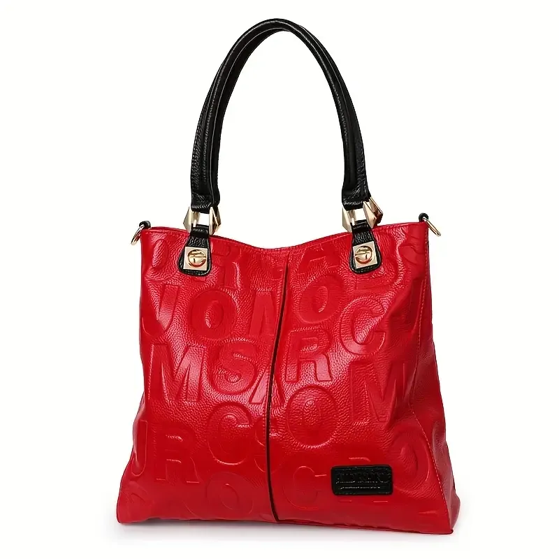 Genuine First-Layer Cowhide Leather Tote Bag