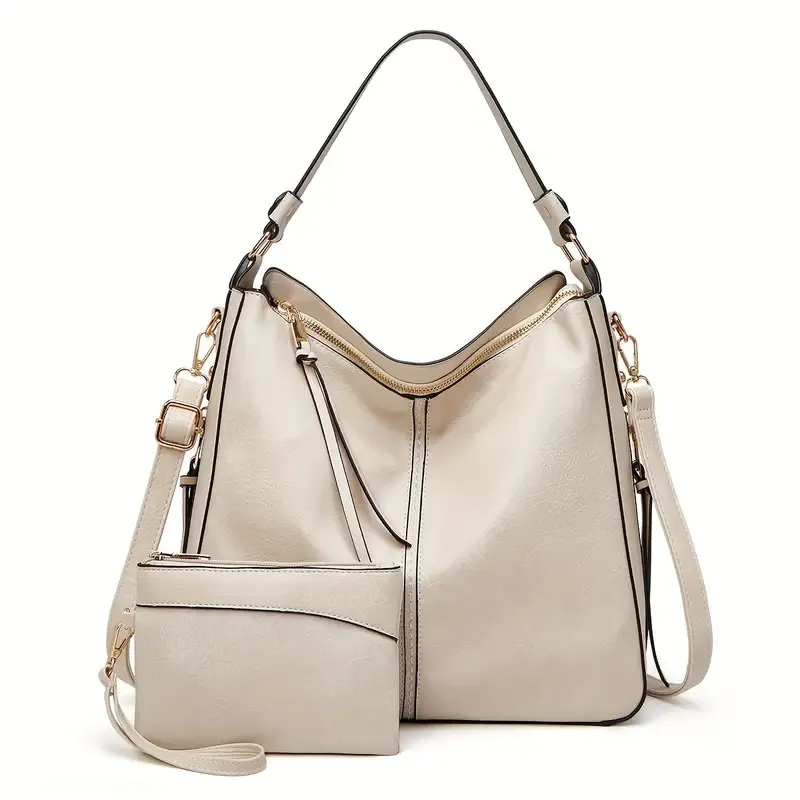 Soft Vegan Leather Shoulder Handbag