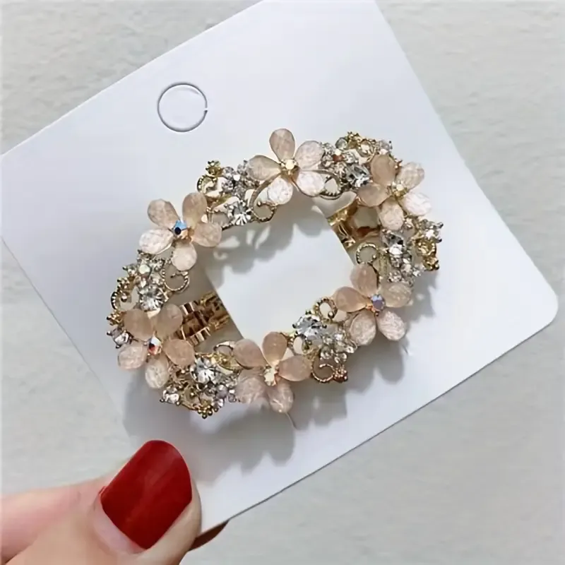 Oval Floral Open Hair Clip/Barrette