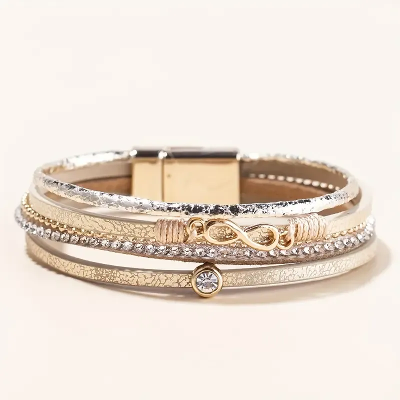 Multi Strand Gold Tone Magnetic Bracelet