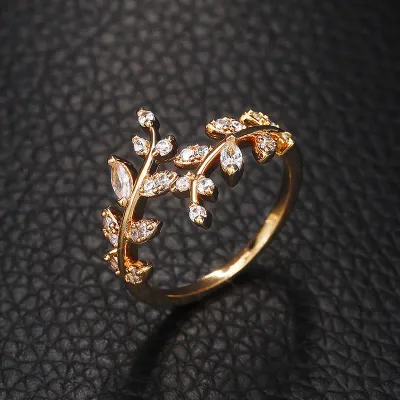 Open Adjustable Marquise Leaf Ring
