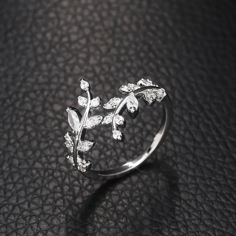 Open Adjustable Marquise Leaf Ring