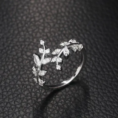 Open Adjustable Marquise Leaf Ring