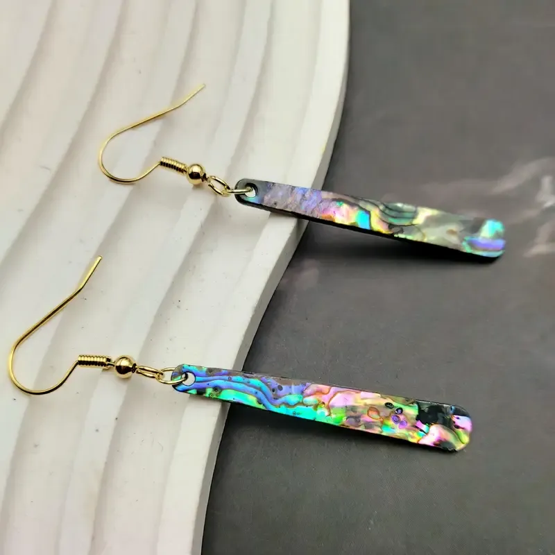 Abalone Thin Dangle Earring