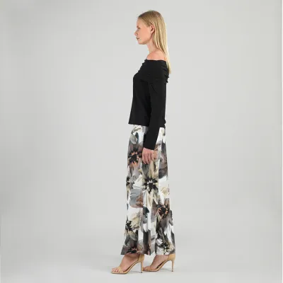 Black Ruched Off-Shoulder Top