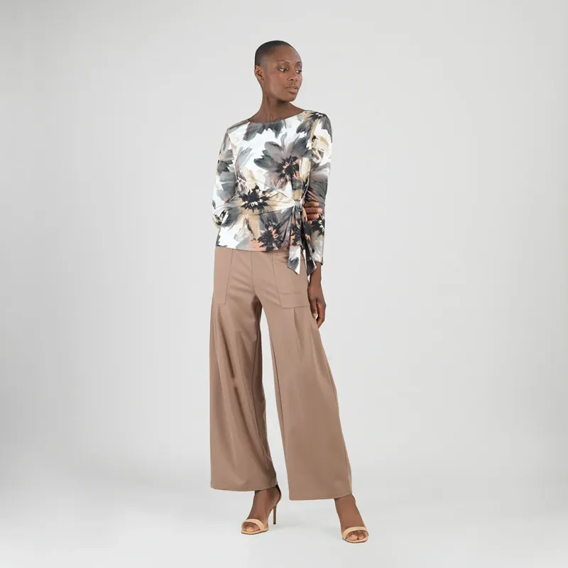 Petal Whisper Gauze Knit - Side Tie Waist Top