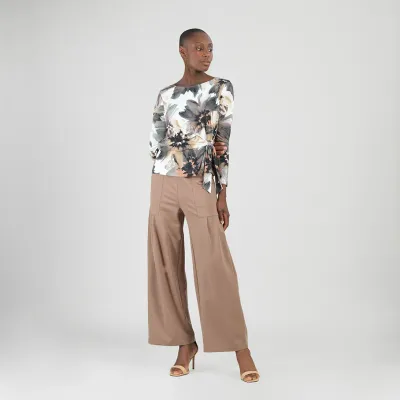 Petal Whisper Gauze Knit - Side Tie Waist Top