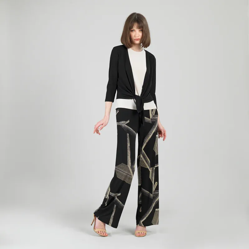 Linear Geo Print Soft Knit Pull On Pant/Pockets