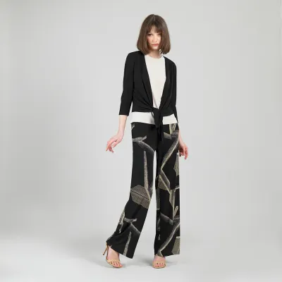 Linear Geo Print Soft Knit Pull On Pant/Pockets
