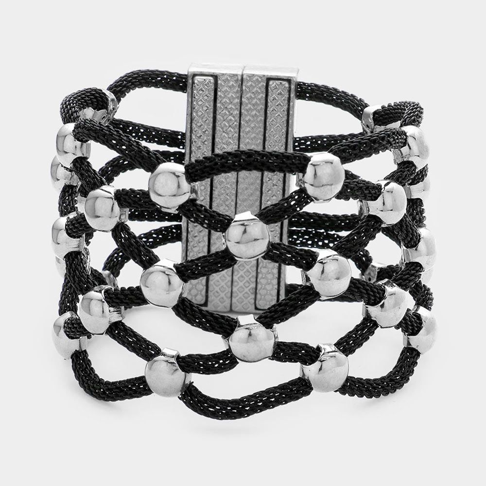  Lattice Metal Mesh Ball Magnetic Bracelet
