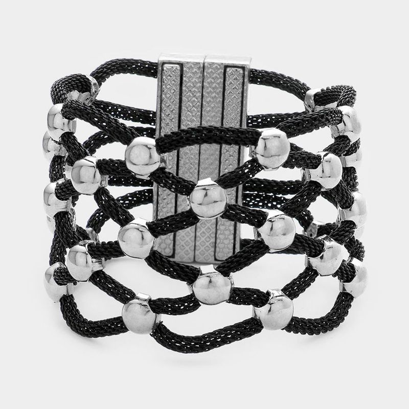  Lattice Metal Mesh Ball Magnetic Bracelet