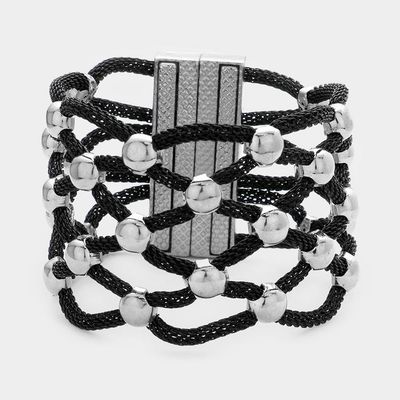  Lattice Metal Mesh Ball Magnetic Bracelet