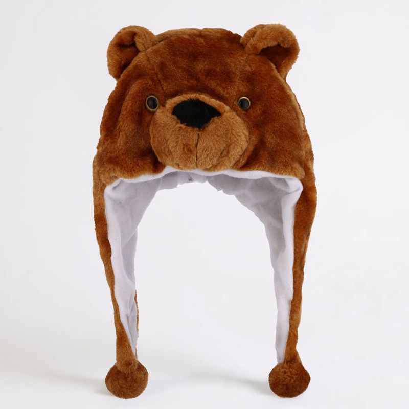 Plush Bear Ear Flaps Winter Hat