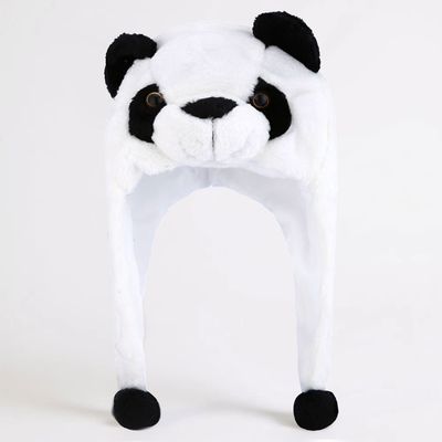 Plush Panda Ear Flaps Winter Hat
