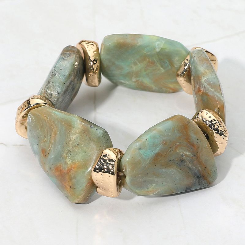 Abstract Marbled Resin Beaded Stretch Bracelet