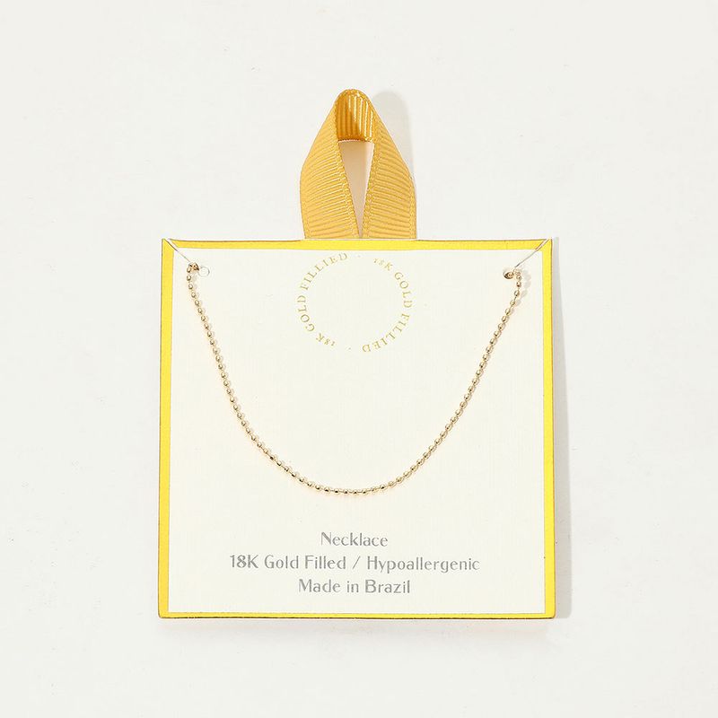 18K Gold Filled Hypoallergenic Beaded Chain Necklace