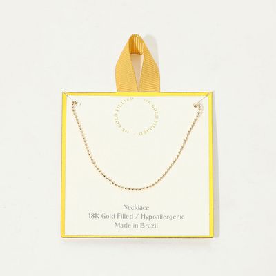 18K Gold Filled Hypoallergenic Beaded Chain Necklace