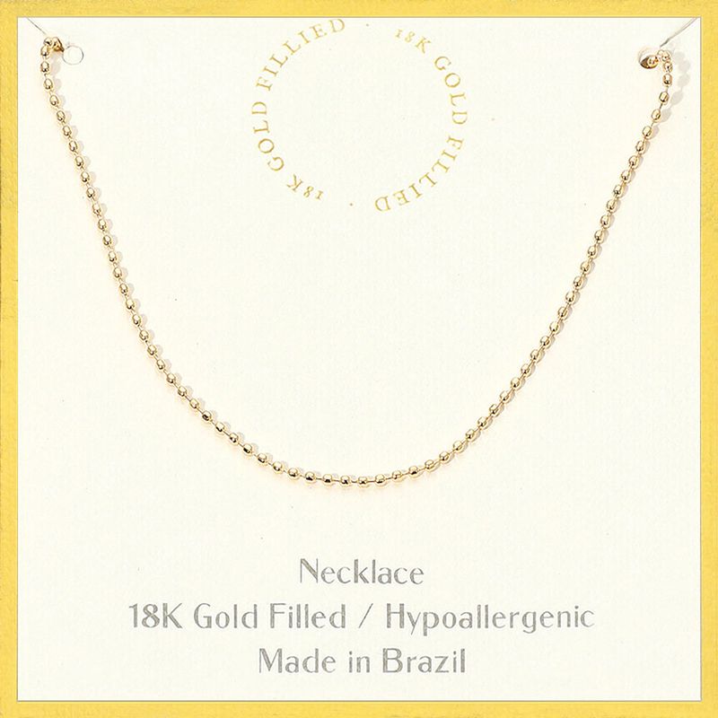 18K Gold Filled Hypoallergenic Beaded Chain Necklace