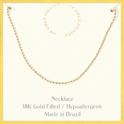 18K Gold Filled Hypoallergenic Beaded Chain Necklace