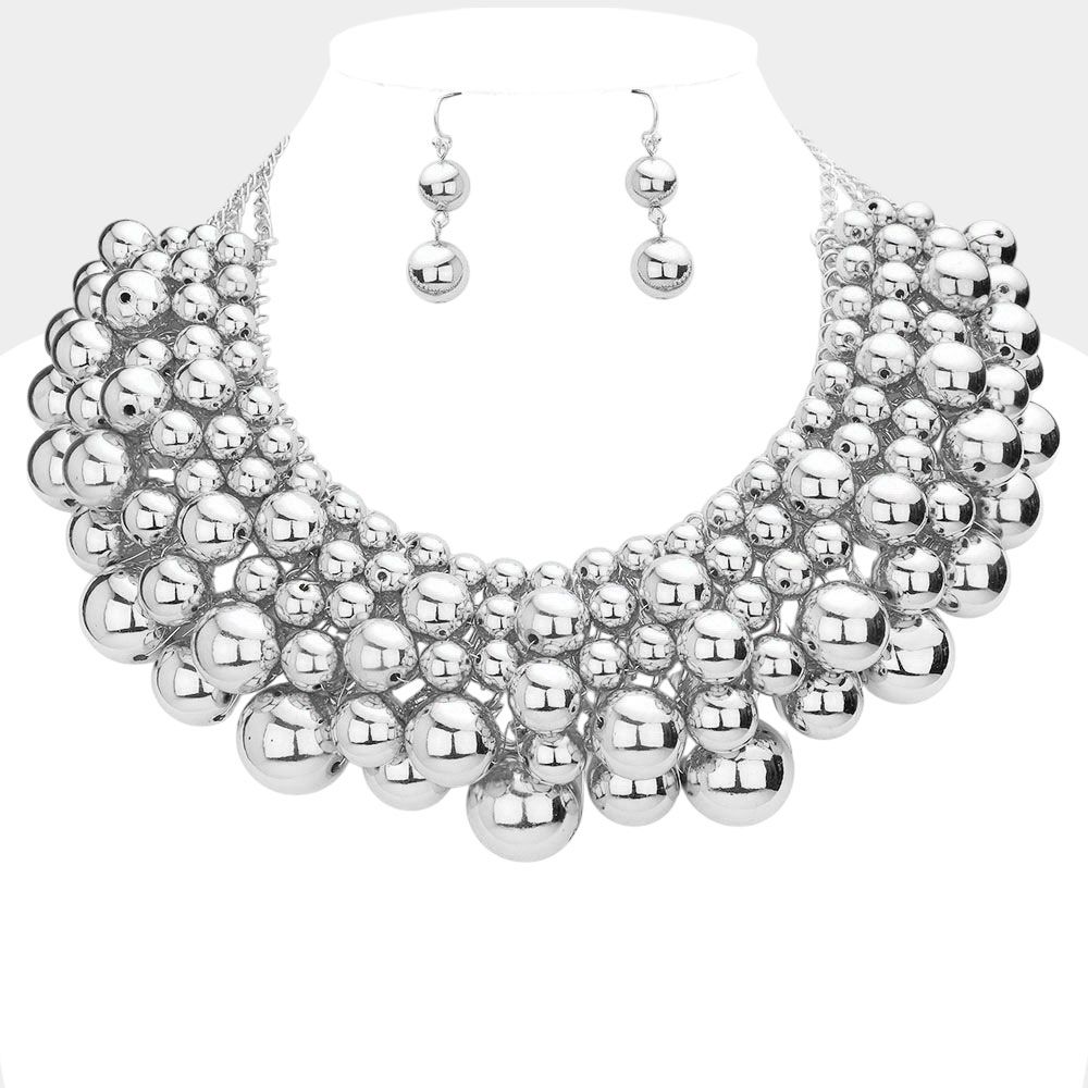 Ball Cluster Collar Necklace