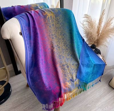 Beautiful Light-Weight Purple Tone Soft Colorful Scarf
