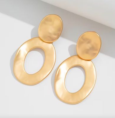 Gold Long Drop Earring/Black Drop Finish