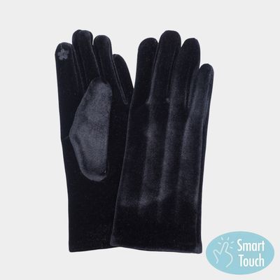 Solid Velvet Feel Smart Touch Gloves Solid Velvet Feel Smart Touch Gloves