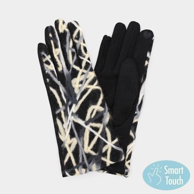 lack Geometric Multi Color Embroidered Smart Touch Gloves lack Geometric Multi Color Embroidered Smart Touch Gloves