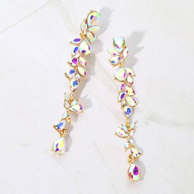 Teardrop Marquise Cluster Long Earring