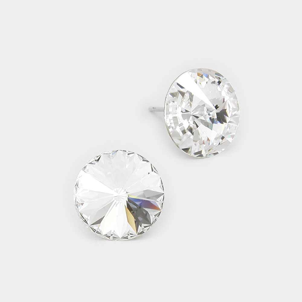 15mm Genuine Crystal Stud Earrings
