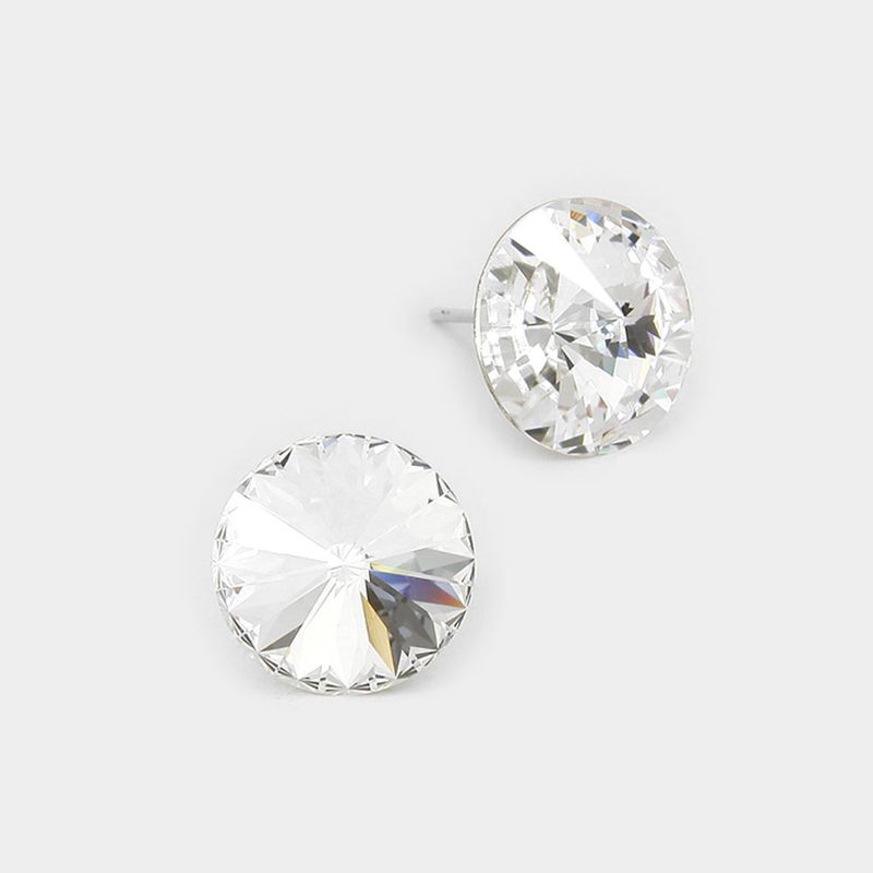 15mm Genuine Crystal Stud Earrings