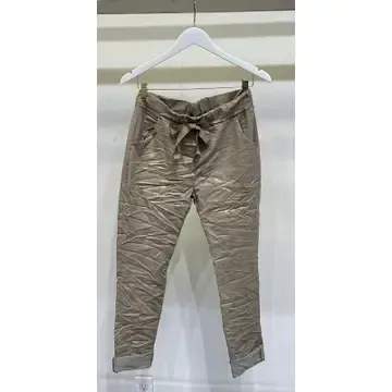 Italian Mocha Gold Front Accented Joggers Italian Mocha Gold Front Accented Joggers
