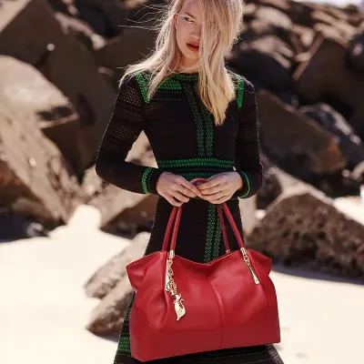 Luxurious Large Capacity Solid Color Satchel Bag