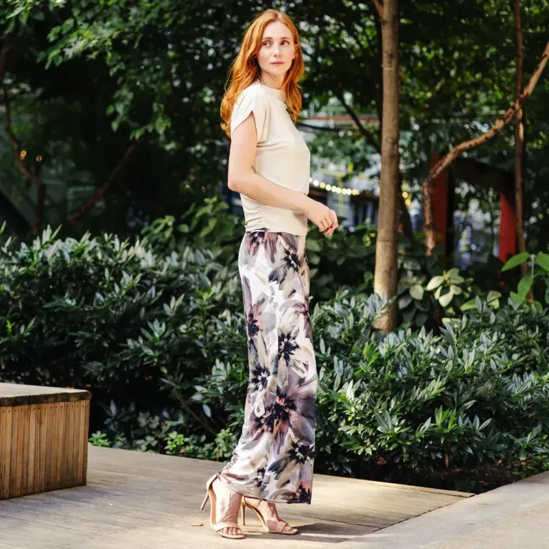 Petal Whisper Gauze Knit Palazzo Pant