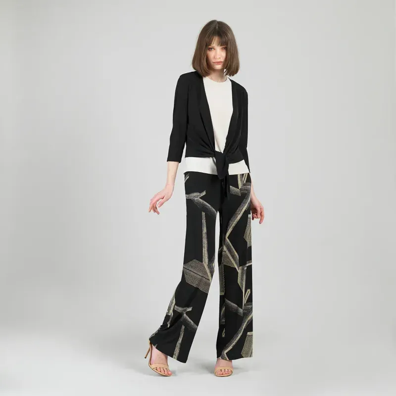 Linear Geo Print Soft Knit Pull On Pant/Pockets