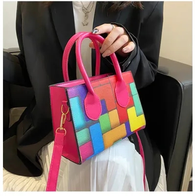 Small Vegan Leather Multi Colored Handbag