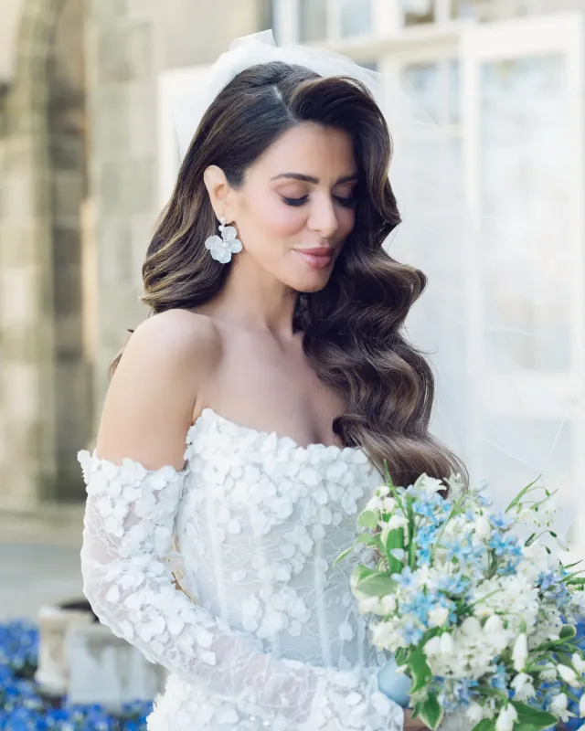 Floral Pearlescent Petals/Freshwater Pearl Crystal Earrings