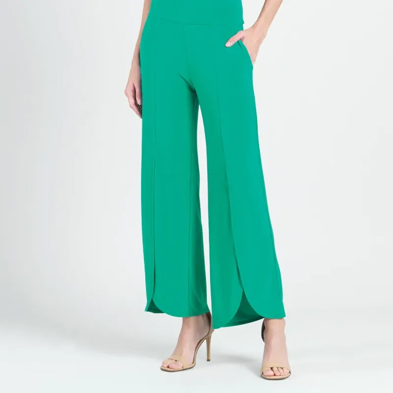 Emerald Front Slit Ankle Petal Pant