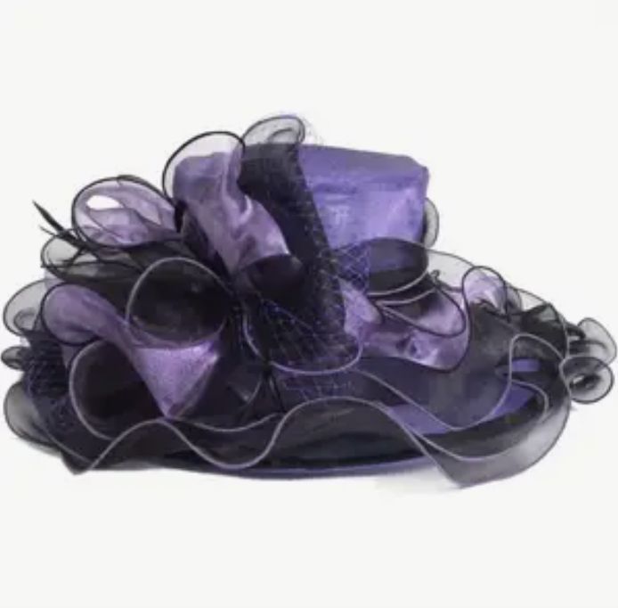 Purple/Black Fancy Derby/Dress Hat