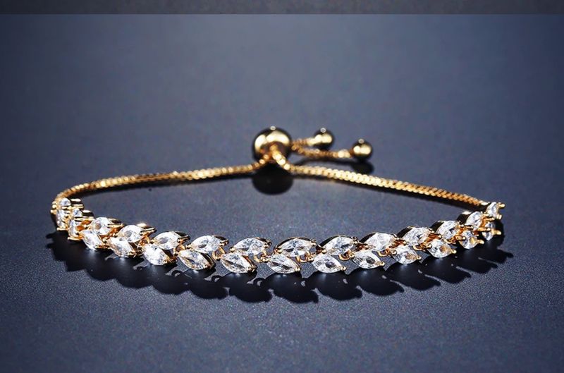 Gold Marquise CZ Adjustable Bracelet