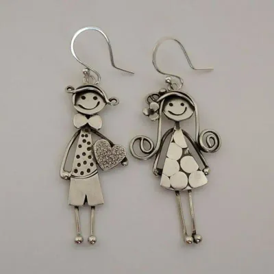Charming Boy & Girl Dangle Earrings Charming Boy & Girl Dangle Earrings