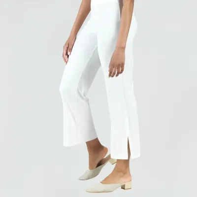Ivory Side Slit Ankle Pant