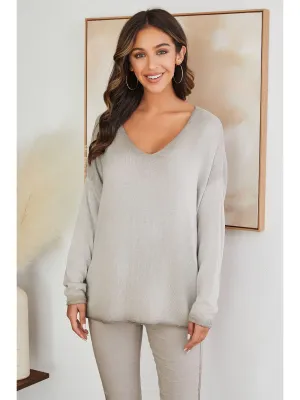 Italian Mocha Mineral Wash Sweater Knit Top