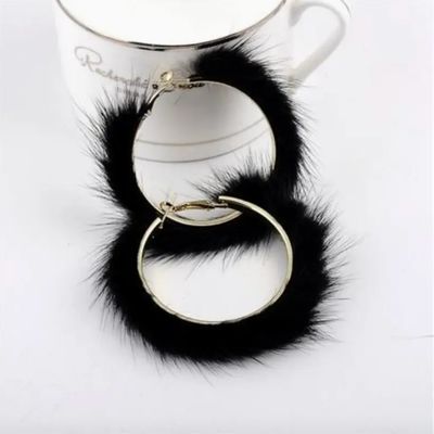 Large Gold/Faux Fur Hoops