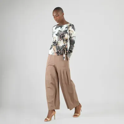 Petal Whisper Gauze Knit - Side Tie Waist Top Petal Whisper Gauze Knit - Side Tie Waist Top