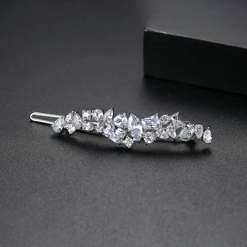 Multi Shaped AAAA Cubic Zirconia Barette Multi Shaped AAAA Cubic Zirconia Barette